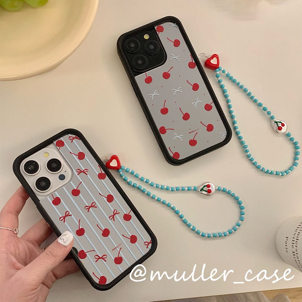 สไตล์ใหม่ wildflower เคสไอโฟน 15 14 13 12 Pro Max ins เชอร์รี่ แบบกระจก สําหรับ Case for iPhone 12 13 14 15 Pro Max
