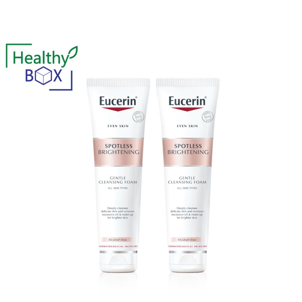 (เเพ็คคู่) Eucerin SPOTLESS BRIGHTENING GENTLE CLEANSING FOAM 150G. ช่วยทำความสะอาดผิวหน้าขจัดเซลล์ผิวคล้ำเสีย