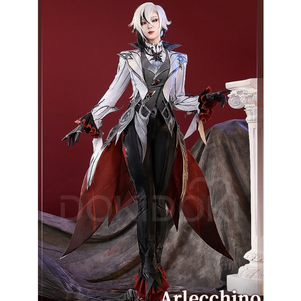 1/3 Delusion Arlecchino Cosplay Costume Game Genshin Impact  Women Costume Arlecchino Fatui Harbinge