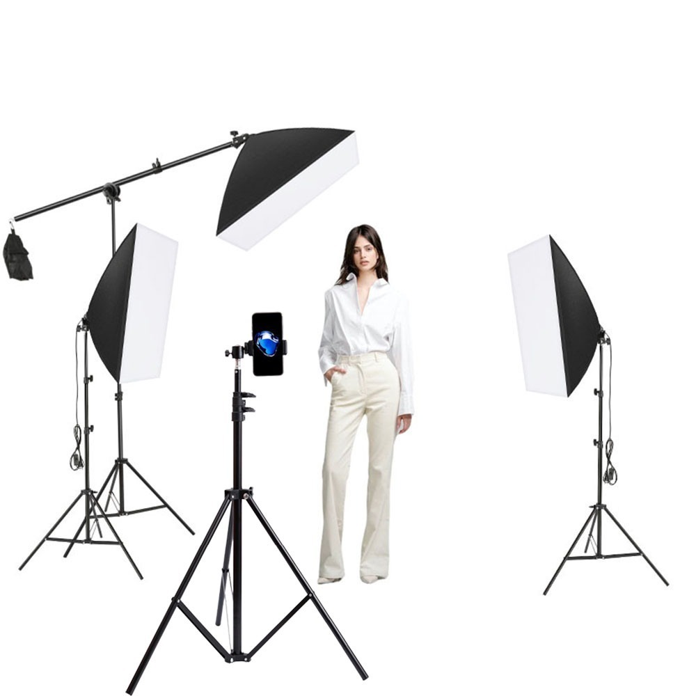 Cellphone ไลฟ์สด ไฟไลฟ์สด 85W/300W สตูดิโอถ่ายภาพ ไฟต่อเนื่อง ไฟสตูดิโอ ไฟถ่ายรูป Softbox & 80cm Ref