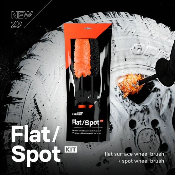CARPRO FlatSpot Wheel Brush Set 2 pcs ชุดแปรงล้างล้อขนาด 55 mm และ 12 mm พร้อมหัวผ้าสำรองแข็งนิ่ม 4 ชิ้น