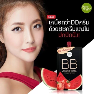( กล่อง 6 ซอง ) Baby Bright BB Watermelon & Tomato Matte BB Cream SPF45 PA++ บีบี แตงโม มะเขือเทศ เบบี้ ไบร์ท