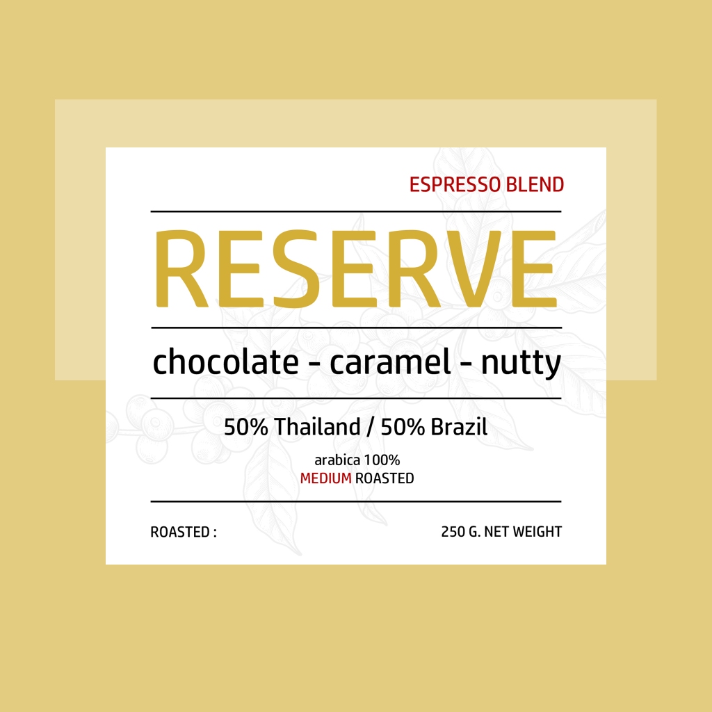 Kaffa.co (ยอดนิยม) เมล็ดกาแฟ RESERVE blend คั่วกลาง ขนาด 250 กรัม และ 500 กรัม