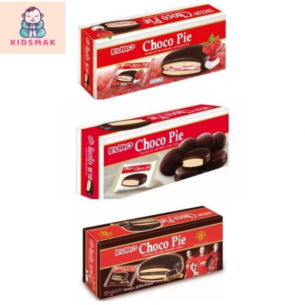 EURO Choco Pie ยูโร่ ช็อกโก พาย ขนาด 17 กรัม บรรจุ 12 ซอง