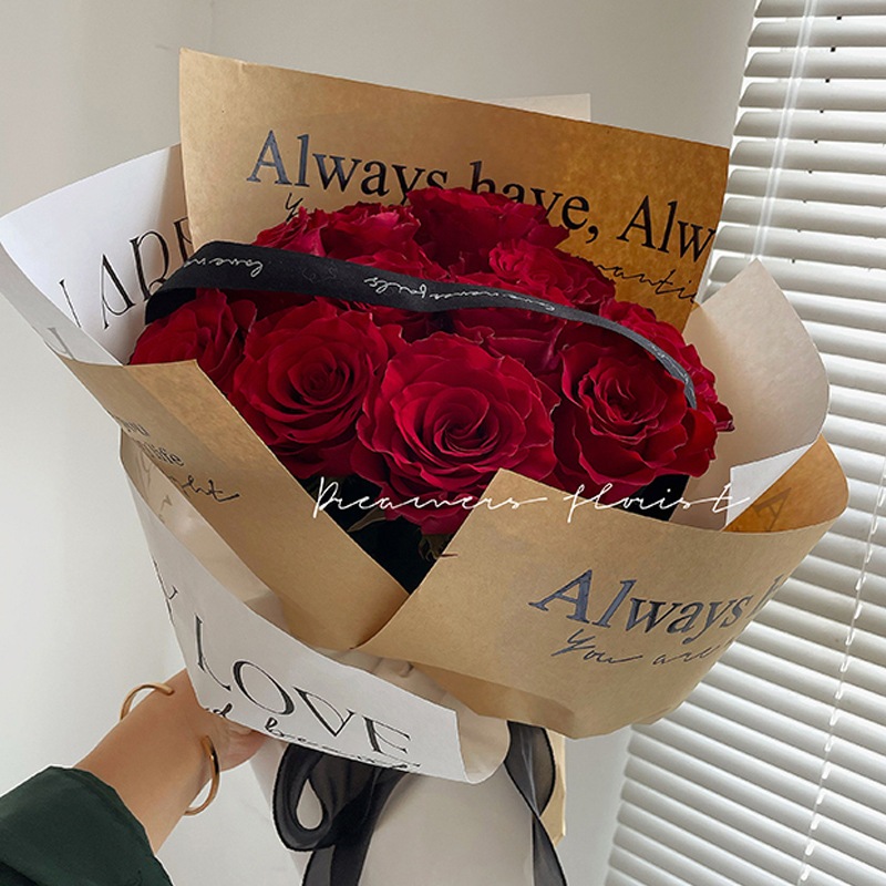 (พร้อมส่ง)กระดาษห่อช่อดอกไม้กันน้ำลาย Always have, Always will - รูปที่ 2