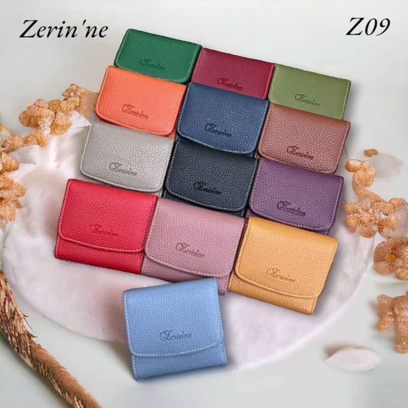 Zerin'ne z09 กระเป๋าสตางค์ หนังใบสั้น  ขนาดกระทัดรัด ใช้งานง่าย พกพาสะดวก ขนาด 10×11cm.