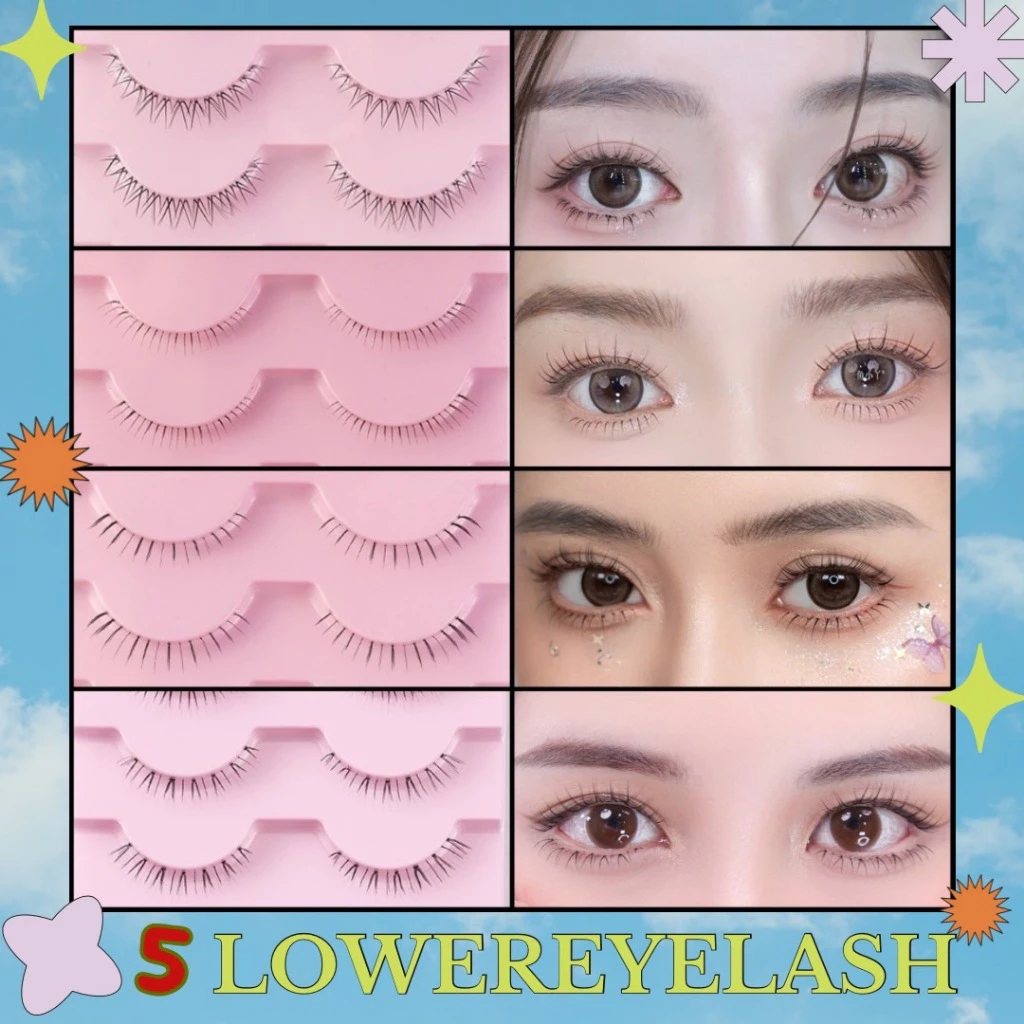 Soft Lower Eyelashes ขนตาล่างปลอม หลายแบบ หลายสไตล์ 1 กล่อง มี 5 คู่ ขนตาปลอม 3D เบาสบายตา แกนใส เป็นธรรมชาติ
