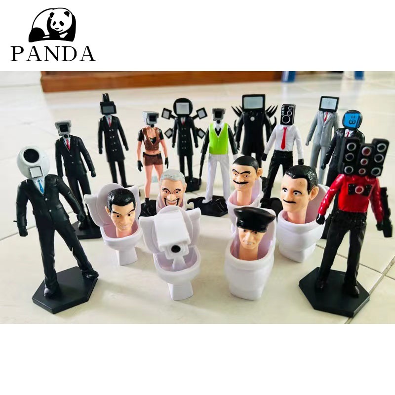 โมเดลตุ๊กตาฟิกเกอร์ Skibidi Toilet Action Figure Speakerman TV Man Monitor Man ของเล่นสําหรับเด็ก เก็บสะสม ของขวัญ 9 ชิ้
