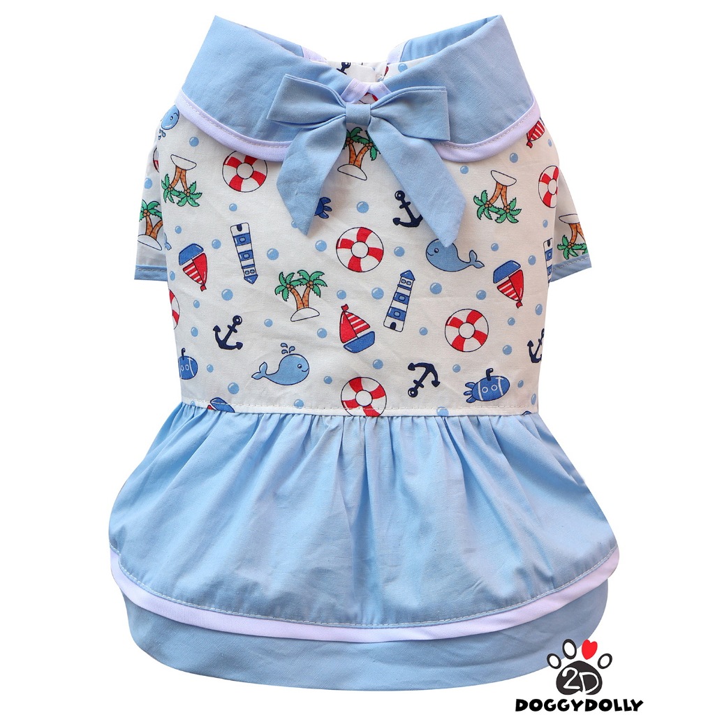 Fat dog - Pet cloths-Doggydolly ชุดกระโปรง หมาอ้วน เฟร้น ปั๊ก บีเกิ้ล บลูด็อก เสื้อผ้าสุนัข ขนาดไซส์ 11-17 โล FP-D747