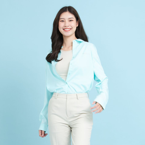Stephanie Shirt เสื้อเชิ๊ตมีปก แขนยาว (OWS52GR)