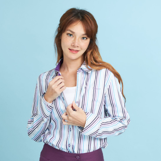 STEPHANIE Shirt เสื้อมีปก แขนยาว (OWS39VI)