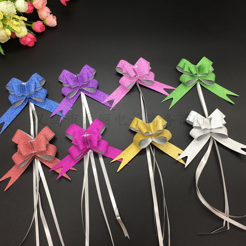 ใหม่!!โบว์รูดกากเพชรวิบวับ(กึ่งสำเร็จรูป)เส้นขนาด2-5ซม.ห่อของขวัญราคาถูกพร้อมส่ง!! - รูปที่ 5