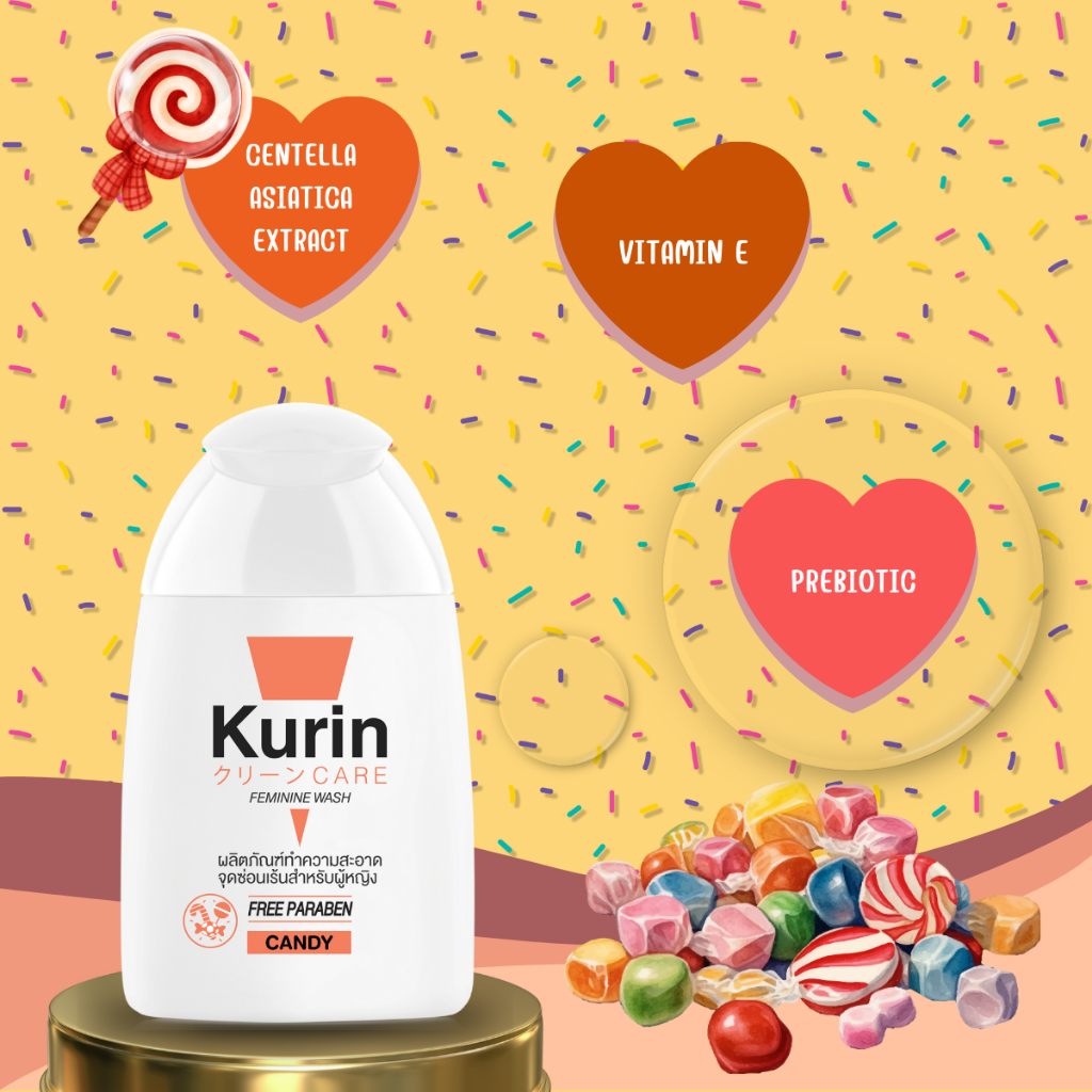 KURIN CARE FEMININE WASH CANDY (ฉลากสีส้ม) 1 ขวด ราคา ถูกที่สุด ดีลบีเคเค แกลเลอรีภาพที่ 4