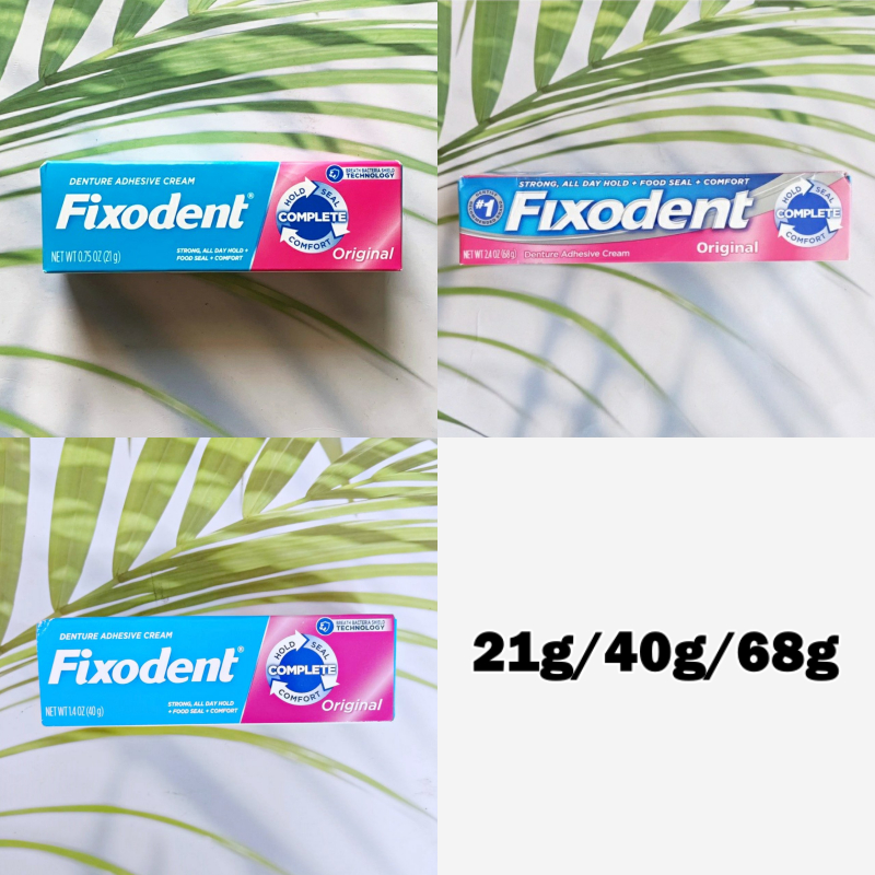 (Fixodent®) Denture Adhesive Cream Complete, Original 21,40,68 g ฟิกโซเดนท์ ครีมติดฟันปลอม