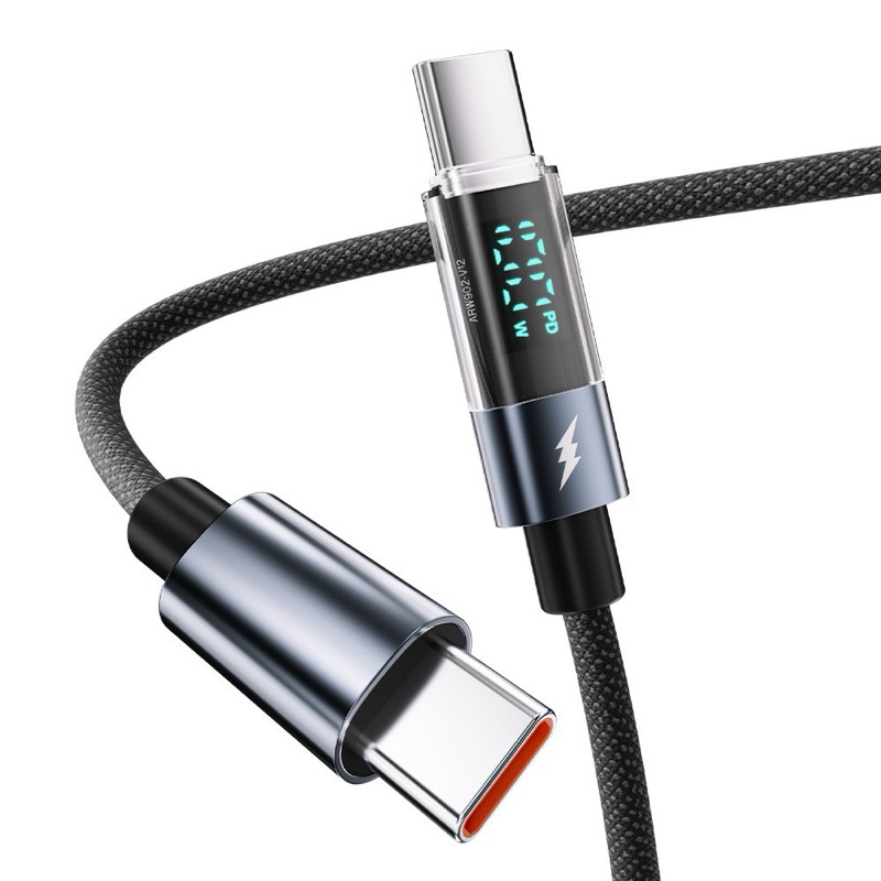 สายชาร์จอัจฉริยะ แสดงความเร็วในการชาร์จ LED ชาร์จเร็ว 100W ยาว 1.2 M แถมถุงผ้า - รูปที่ 6