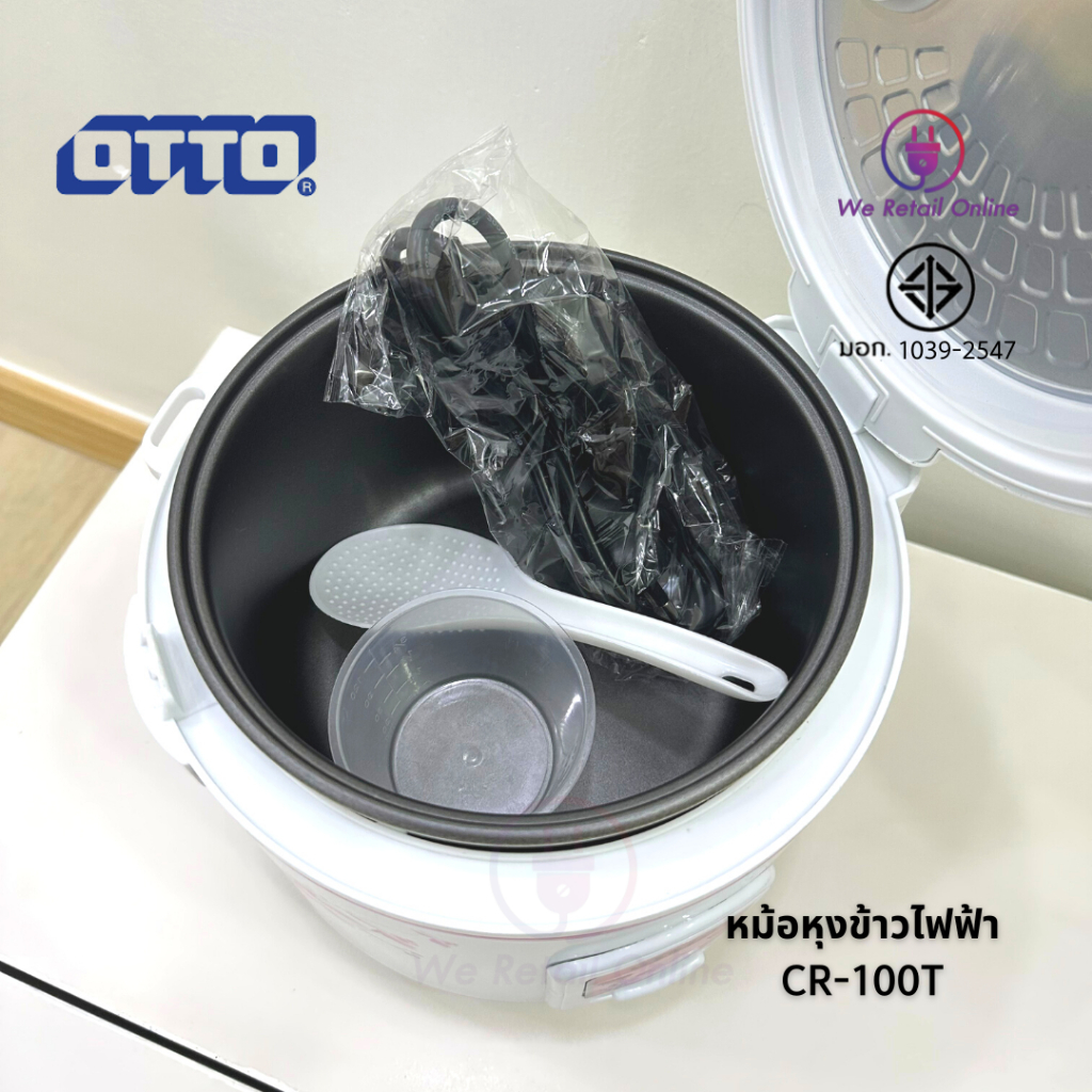OTTO หม้อหุงข้าวอุ่นทิพย์ 1 ลิตร รุ่น CR-100T (คละลาย) 400w เคลือบเทปล่อน Rice cooker หม้อหุงข้าว1ลิตร รับประกัน 1 ปี - รูปที่ 3