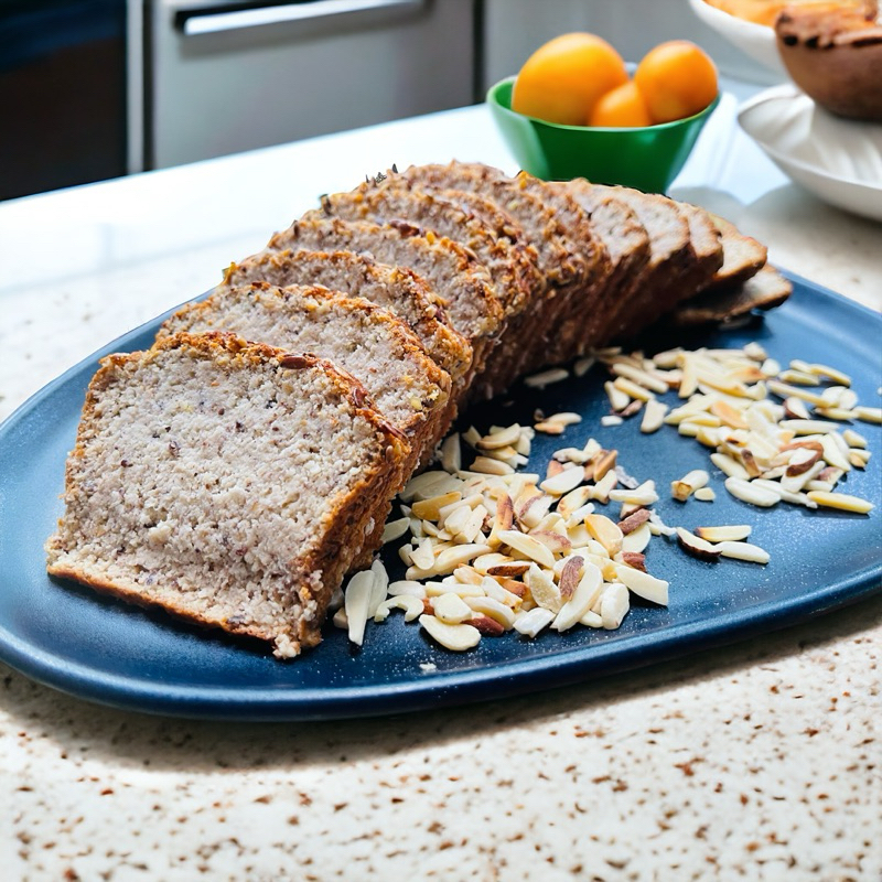2AB ขนมปังอัลมอนด์และเมล็ดแฟลกซ์คีโตกลูเตนฟรี Almond & Flaxseed Keto Gluten-Free Bread