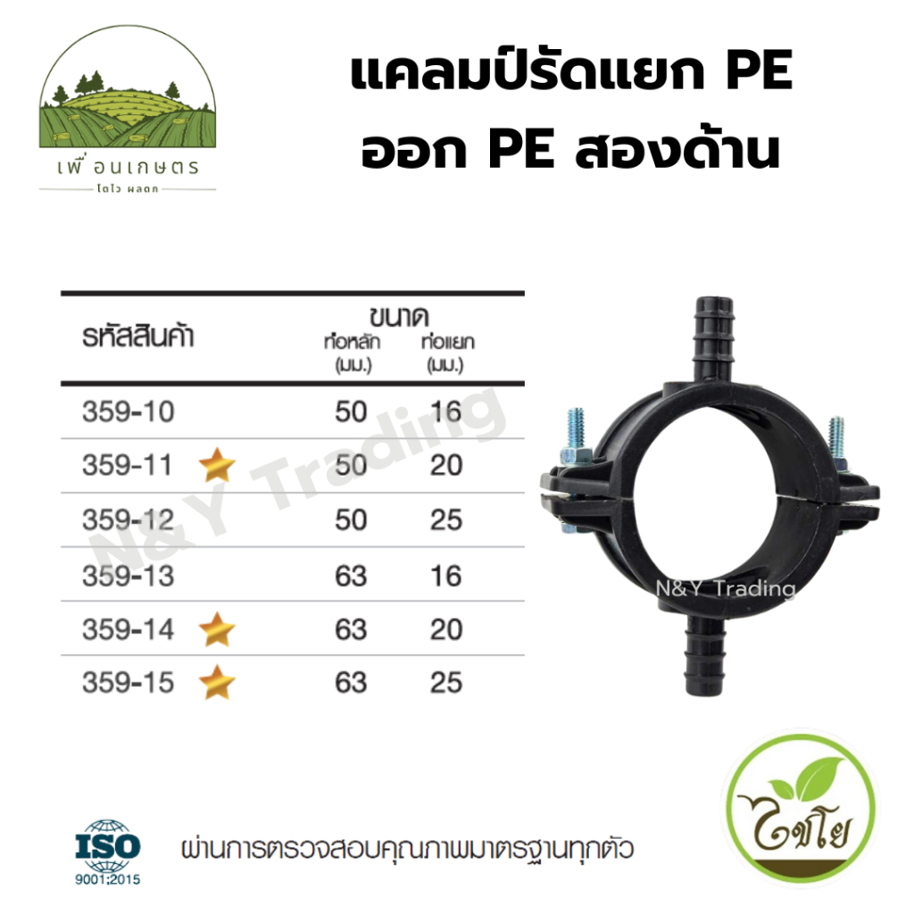 แคลมป์รัดแยก PE ออก PE สองด้าน แบรนด์ไชโย