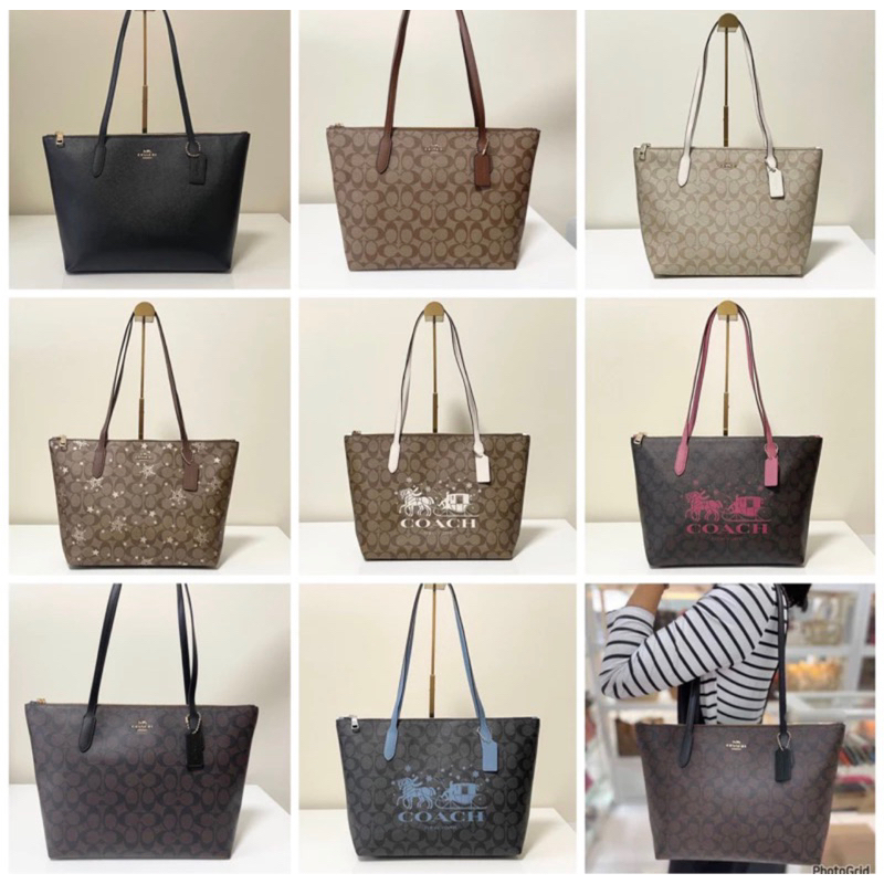 กระเป๋าสะพาย ZIP TOP TOTE IN SIGNATURE CANVAS  4454 4455 CN626