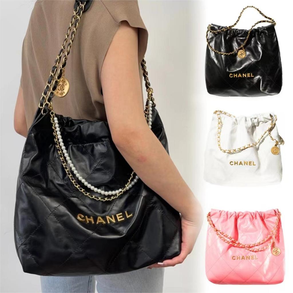 Chanel/หนังวัว/กระเป๋าสะพาย/กระเป๋าใต้วงแขน/กระเป๋าถือ/AS3261/แท้ 100%