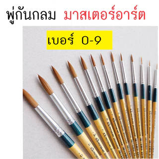 พู่กันกลม พู่กันมาสเตอร์อาร์ต รุ่นจิตรกรน้อย พู่กันสีน้ำ เบอร์ 0,1,2,3,4,5,6,7,8,9