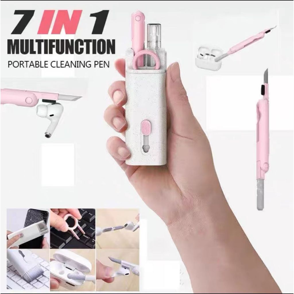 7-in-1 ชุดแปรงทําความสะอาดคีย์บอร์ดคอมพิวเตอร์ หูฟัง ปากกาทําความสะอาด ผลิตภัณฑ์ดิจิทัล เครื่องมือทําความสะอาด