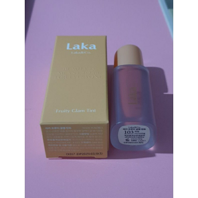 (ลองที่มือครั้งเดียว) ลิป Laka Fruity Glam Tint เบอร์ 103 สี Humming
