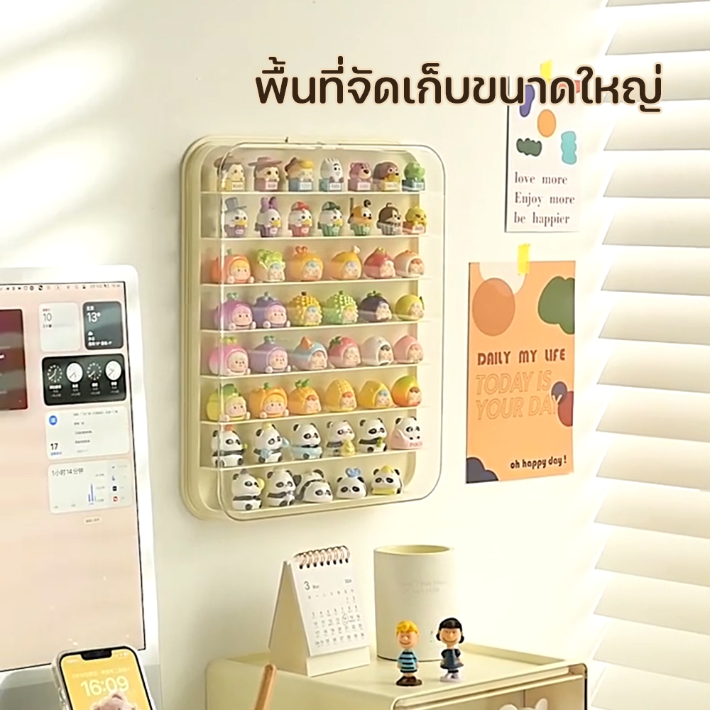 ตู้โชว์ติดผนัง ตู้โชว์ตุ๊กตา กล่องฟิกเกอร์ กันฝุ่นกันความชื้น มีฝาปิด ดีไซน์สวยหรู ประตูแม่เหล็ก ไม่ต้องติดตั้ง ราคา ถูกที่สุด ดีลบีเคเค แกลเลอรีภาพที่ 6