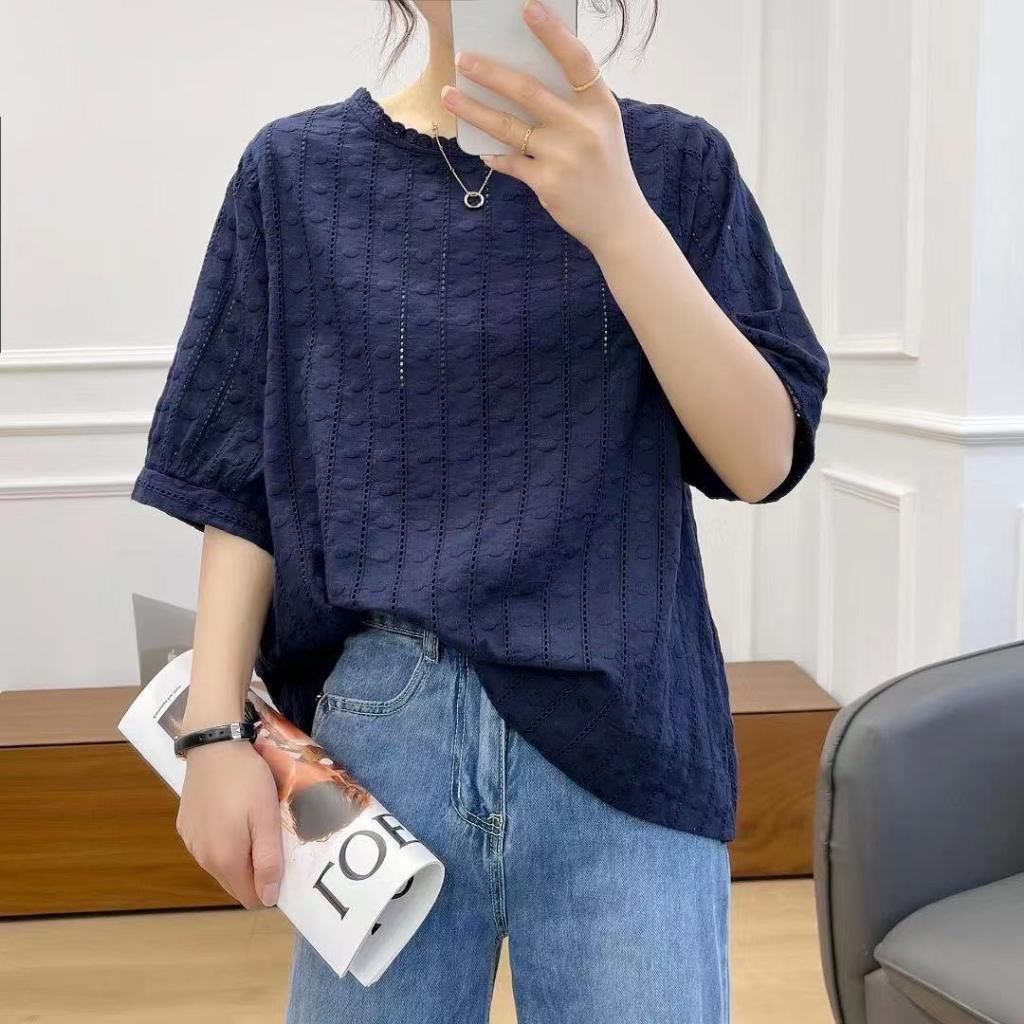 FBAShop เสื้อยืดแฟชั่นผู้หญิง ผ้าใส่สบายไม่คัน❗️สามารถใส่เป็น Everyday Looks ได้รุ่นนี้ ต้องมีติดตู้เลยจะสีไหนก็สวย🥰