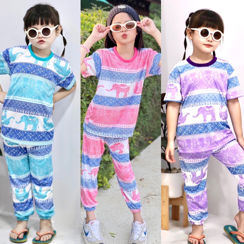 ชุดช้างเด็ก สีพาสเทล ผ้าไมโคร ขนาดเด็ก1-10ปี