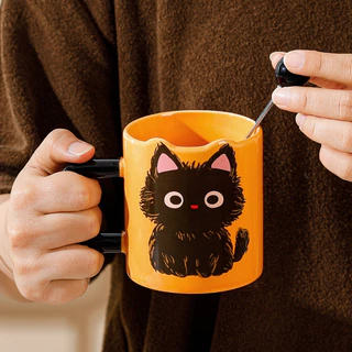 เซตแก้วกาแฟ ของขวัญลายแมวส้มสวยน่ารัก ราคาถูก ชาวออฟฟิศต้องมี ของชำร่วย
