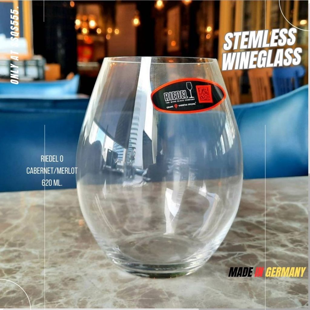 Riedel O Cabernet / Merlot stemless wine glass - แก้วไวน์ไม่มีก้าน Riedel o ขนาด 620 ml. (no box)