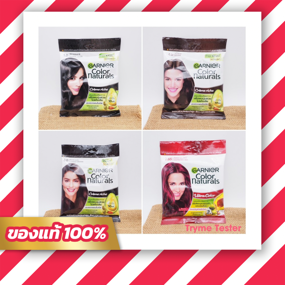 ของแท้ ฉลากไทย ครีมย้อมสีผม Garnier Color Naturals 30g