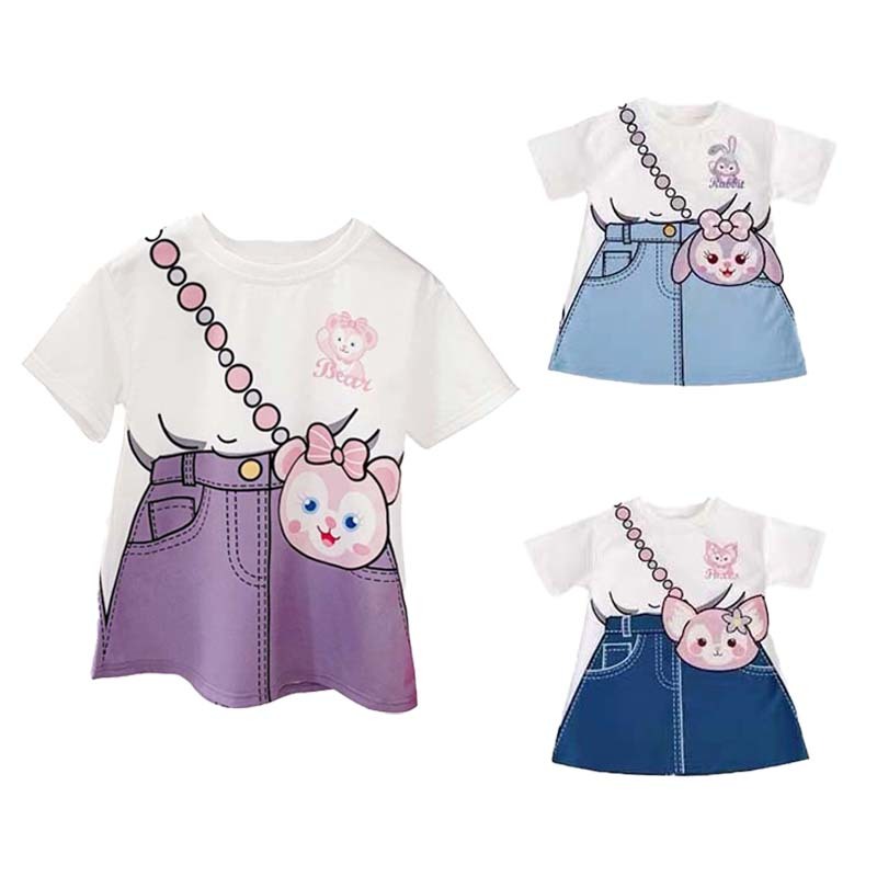 【พร้อมส่ง】กระโปรงลำลอง แขนสั้น พิมพ์ลายการ์ตูนน่ารัก สไตล์เกาหลี ฤดูร้อน