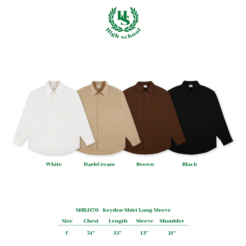 Highschool- SHB2170 เสื้อเชิ้ตแขนยาว Keyden Shirt Long Sleeve