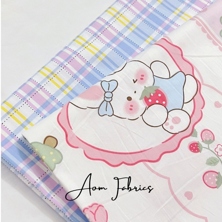 ผ้าคอตตอน 100% twill 64 นิ้ว ลายการ์ตูน No.566/559 เนื้อเนียนนุ่ม ผ้าเมตร ผ้านำเข้า พร้อมส่ง