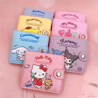 กระเป๋าสตางค์ กระเป๋าใส่เหรียญ ขนาดเล็ก แบบพกพา ลายการ์ตูน Kuromi Melody Kitty แมว สุนัข เหมาะกับใส่บัตรรถบัส แฟชั่นสําห