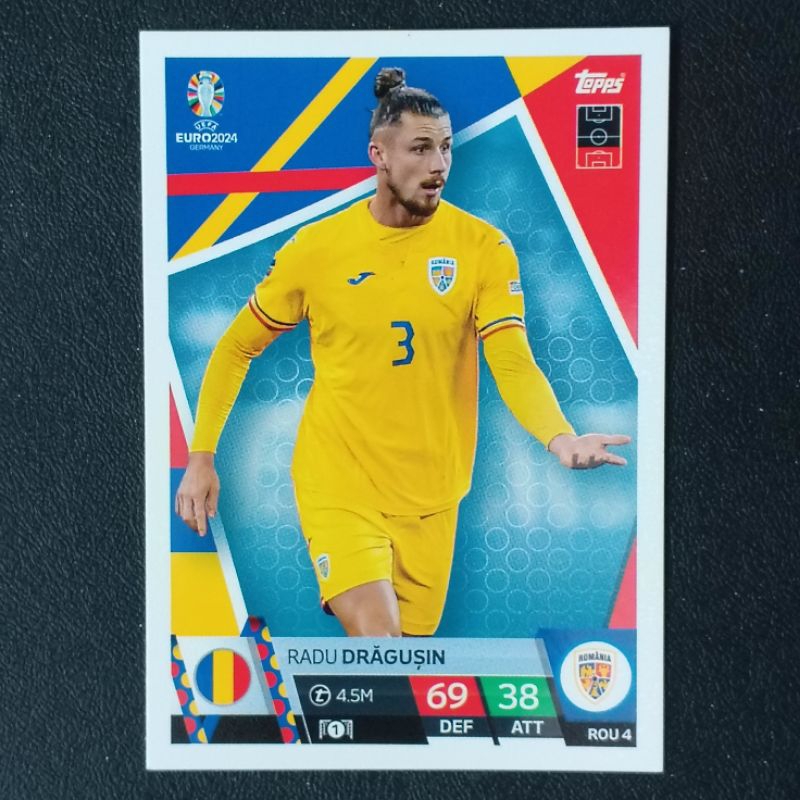 (ทีม ROU) การ์ดฟุตบอล ยูโร 2024 แมตช์แอทแทค ใบเบส ( BASE TOPPS EURO 2024 MATCH ATTAX SOCCER CARD )