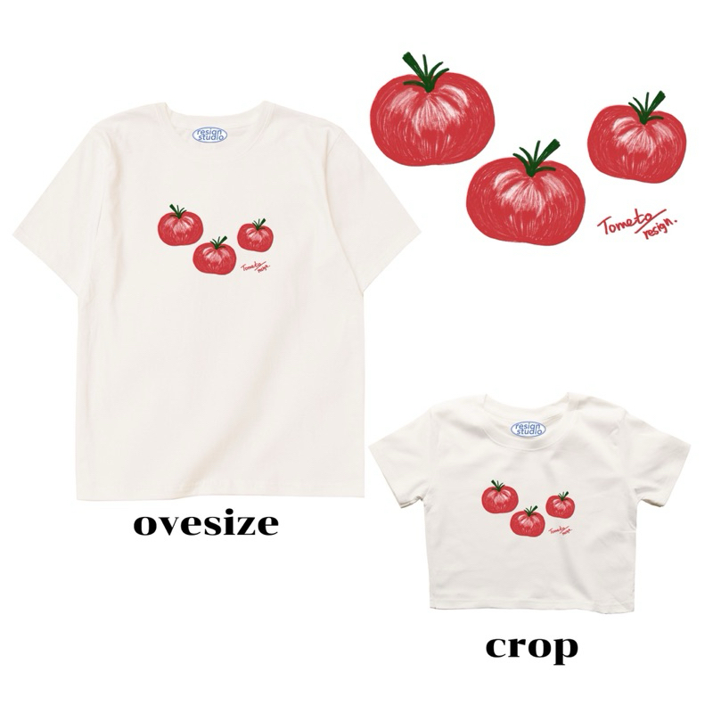 Resign.studio เสื้อยืด Crop & Oversize - Tomato V1