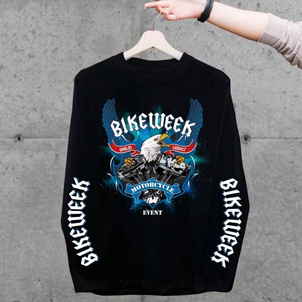 BIKEWEEKเสื้อยืดสกรีนลายเเขนยาว