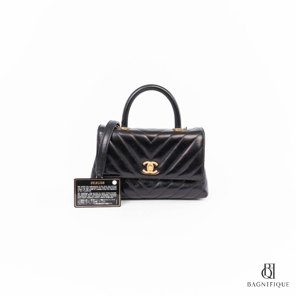 CHANEL COCO 9.5 BLACK LAMB GHW