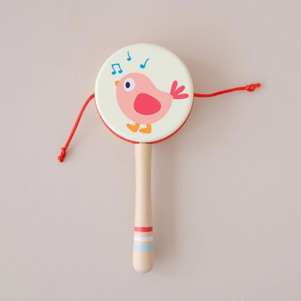 Hape Twittering Bird Drum-shaped Rattle 10m+ของเล่นไม้ ป๋องแป๋ง