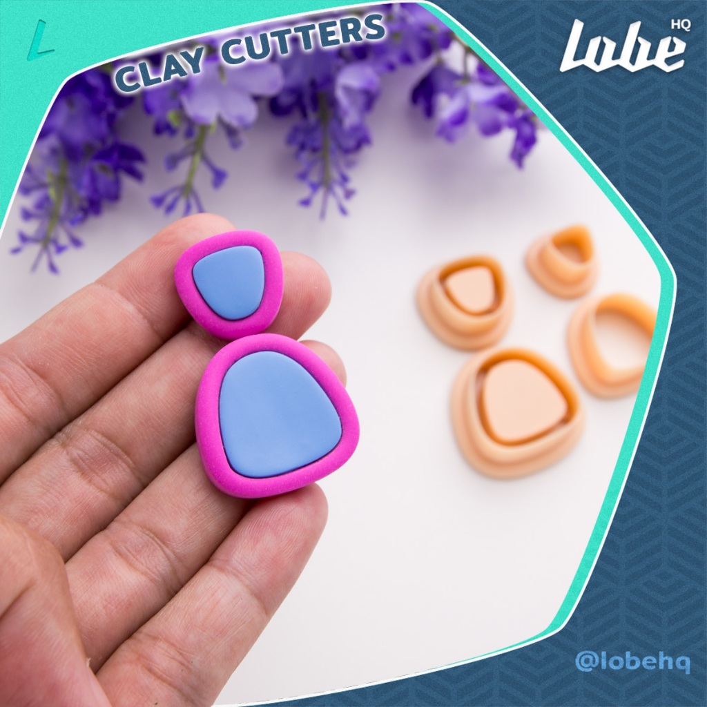 Framed Puffy Trapesium 4 Piece Inlay A Clay Cutter/ Polymer Clay Cutter/ แม่พิมพ์กดดินรูปทรง4เหลี่่ยมคางหมูเซ็ท 4 ชิ้น