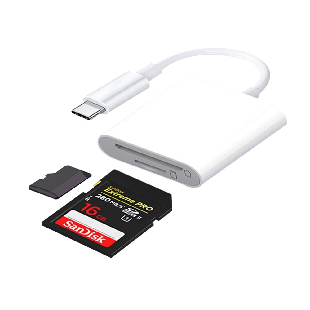 Type-c to TF+SD ตัวอ่าน OTG เครื่องอ่านการ์ดพอร์ตเดียว SD กล้องเครื่องอ่านการ์ด