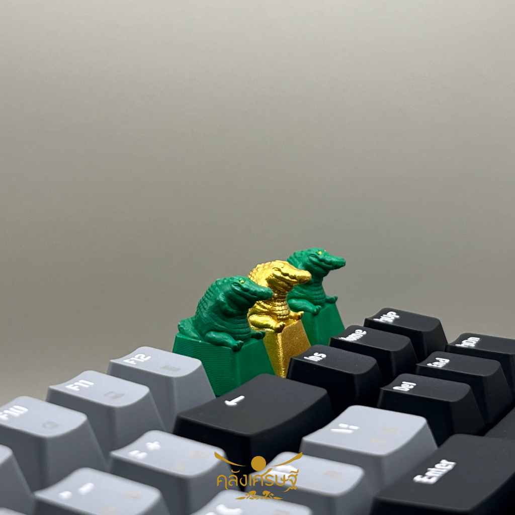 คีย์แคปจระเข้เฝ้าทรัพย์ รุ่นรับเงินล้าน Keycap คีย์แคปเรซิ่นปุ่มกดคีย์บอร์ดมงคล
