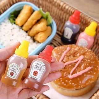 ขวดซอสจิ๋ว ไซส์มินิพกพา น่ารักน่าใช้  สายมินิมอลไม่ควรพลาดจ้า 1เซต 4ขวด