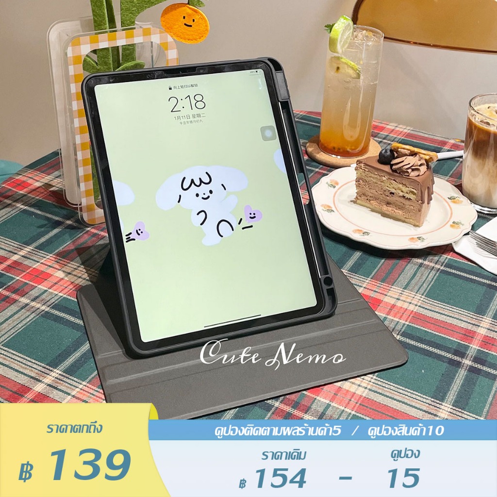หมุนได้ 360 เคสสำหรับ case for ipad air4/5 gen7/8/9 เจน10 แอร์3 10.9 2020/21 10.2 pro11 ใส่ปากกาด้านขวา หลังใส เคสไอแพด