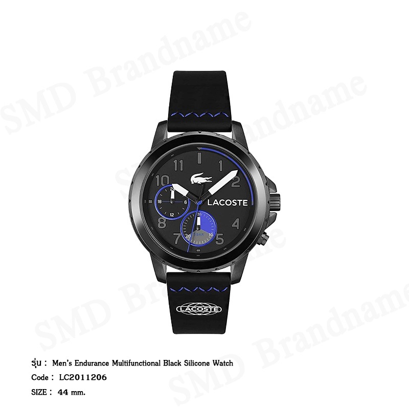 Lacoste นาฬิกาข้อมือ รุ่น Men’s Endurance Multifunctional Black Silicone Watch Code: LC2011206