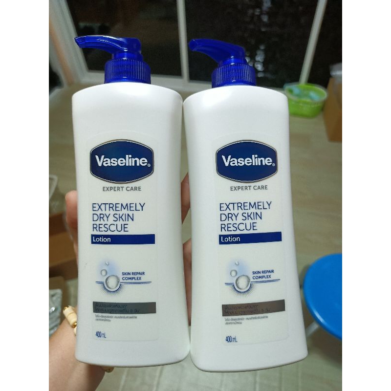 Lotใหม่✨Exp.02/2026 Vaseline Extremely Dry Skin Rescue 400 ml โลชั่นสำหรับผิวแห้งมาก ผิวแพ้