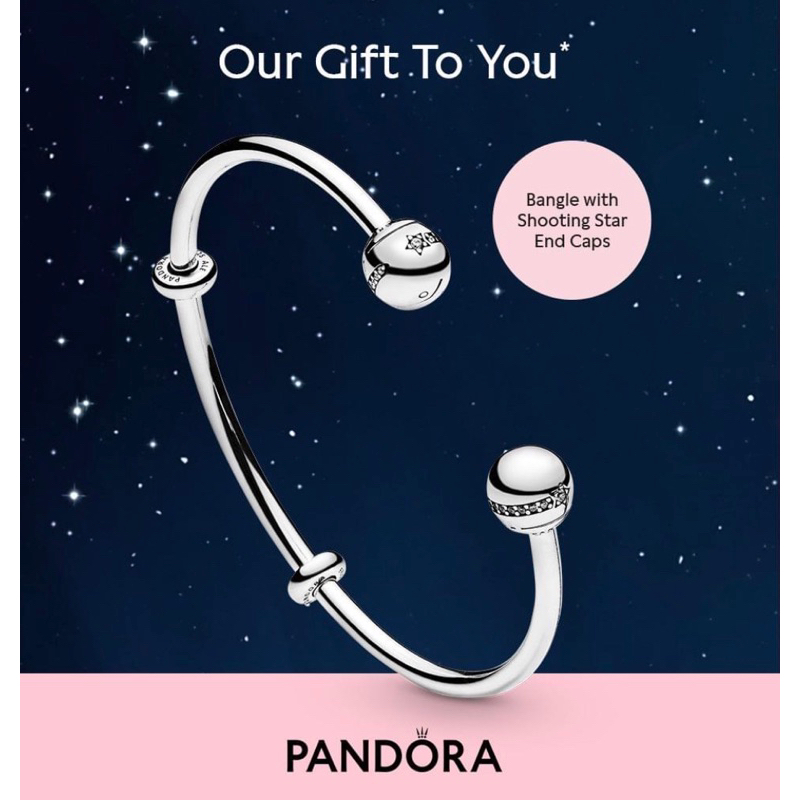 [พร้อมส่ง แท้100%] Pandora Shooting Star Open Bangle size16, 17.5